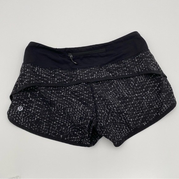 Lululemon Low Rise Pattern Printed Lined Shorts Athletic Sporty Running Size 4 - Picture 3 of 5